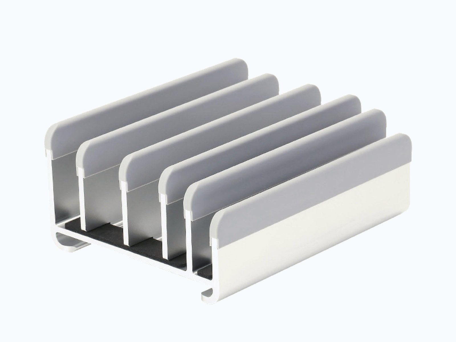 Elestoria 5 Slot Heavy Duty Bottom-Adjust Stand: five wide padded slots in solid aluminum